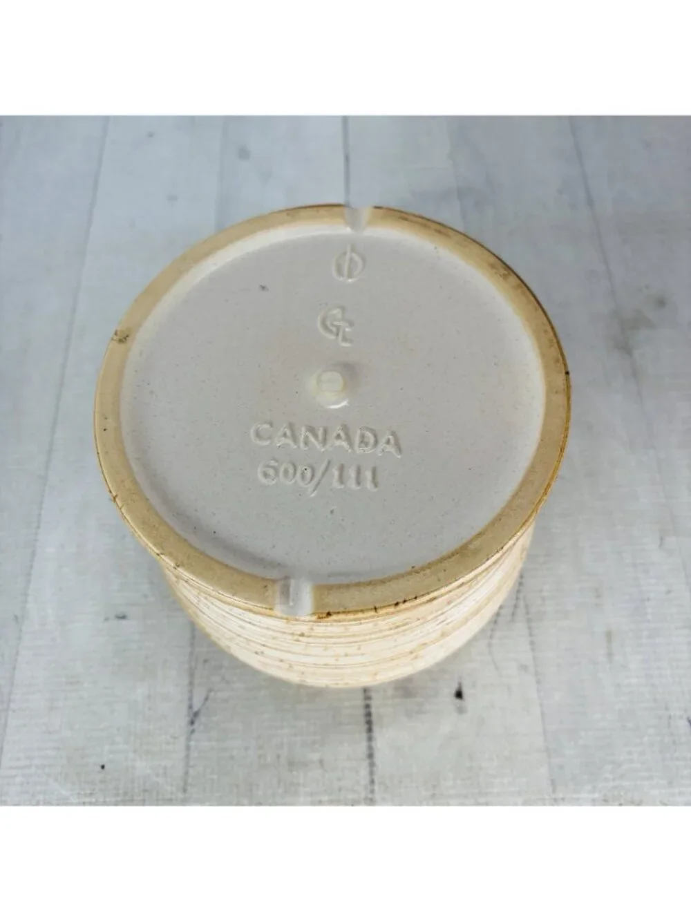 Vintage GT Mark 600/111 Speckle Rustic Farmhouse Canadian Stoneware Canister Jar